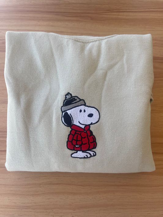 Snoopy Winter Jacket Embroidered Sweatshirt