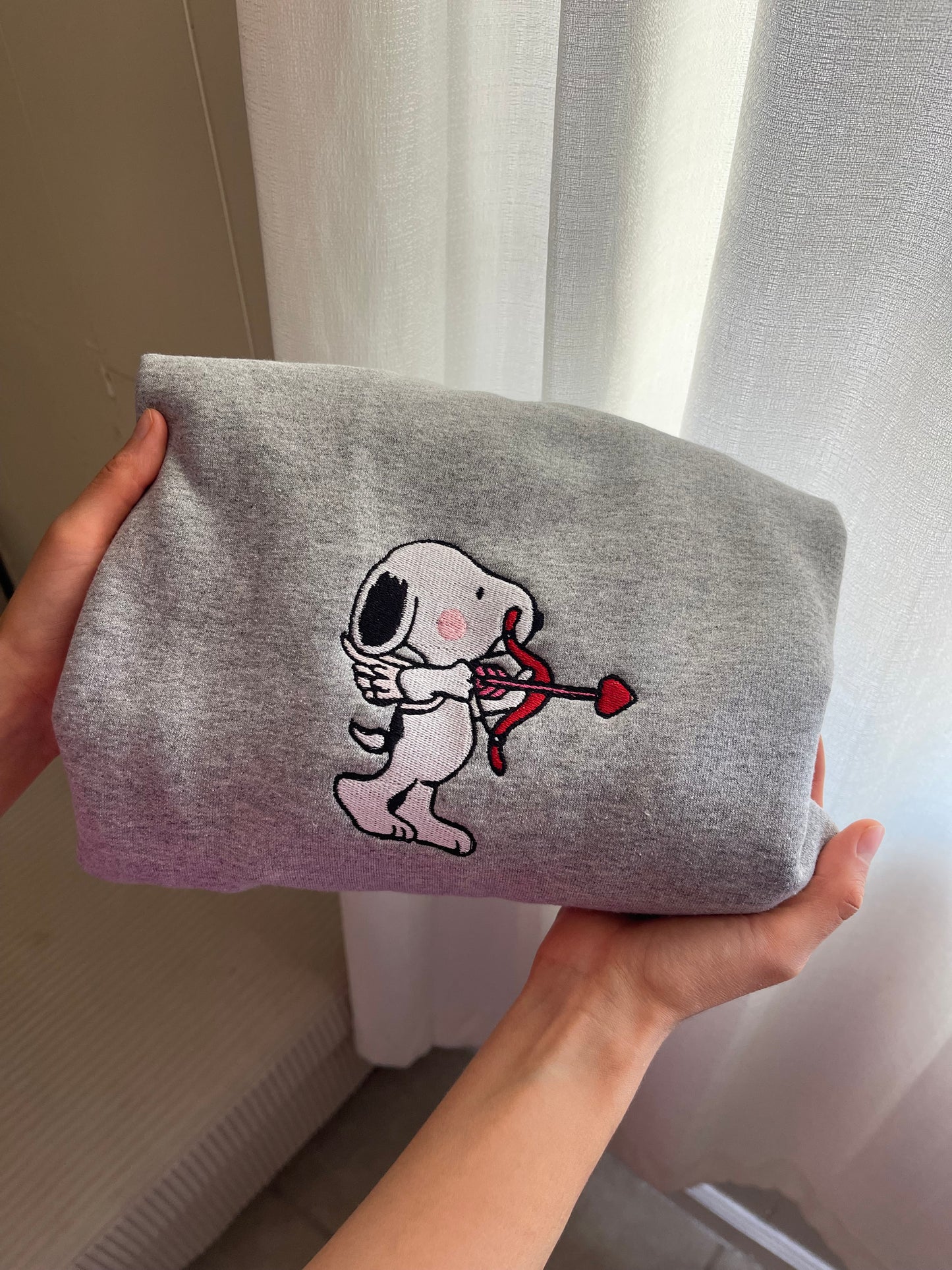 Snoopy Cupid Embroidered Sweater