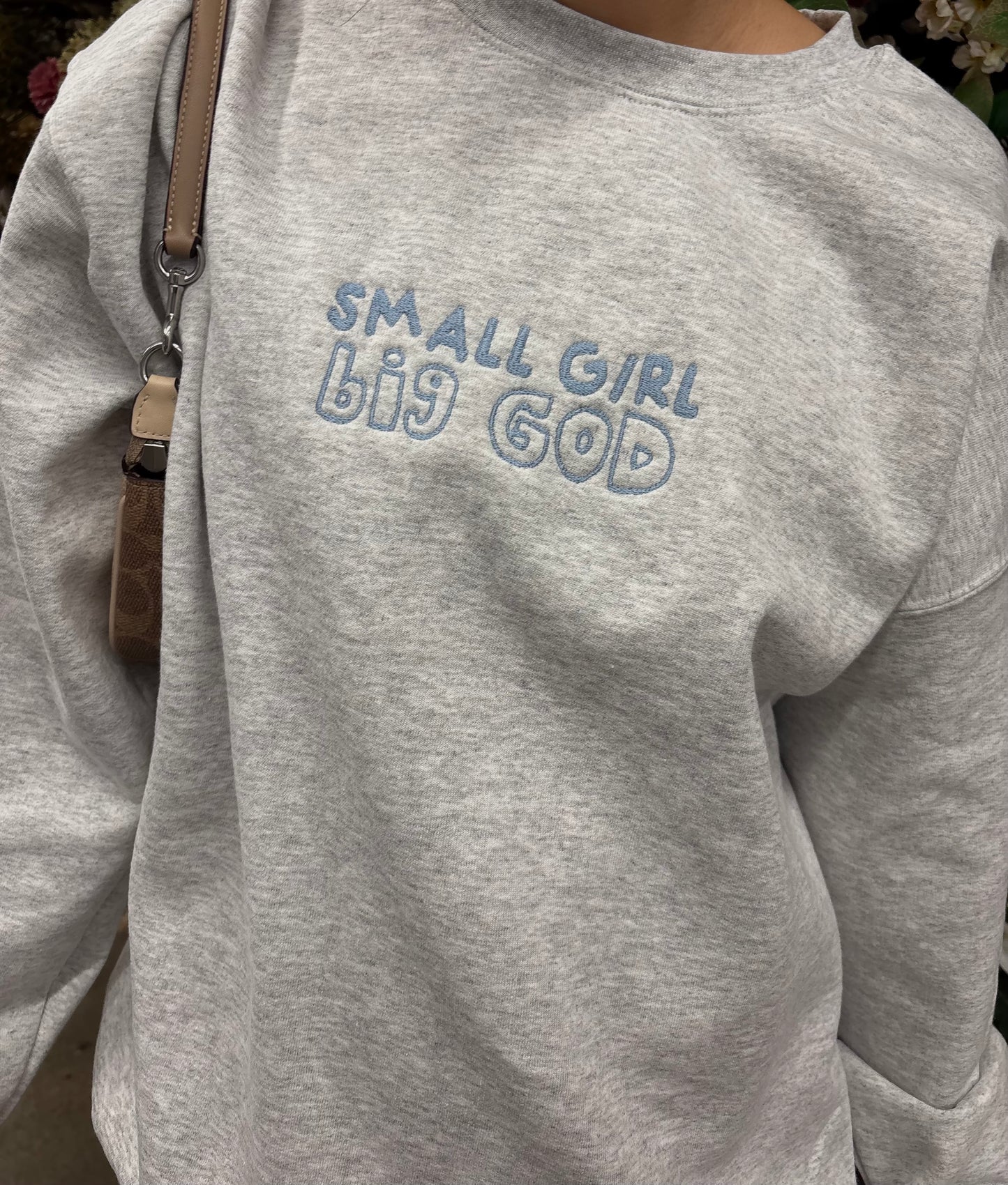 Small Girl Big God Embroidered Sweater