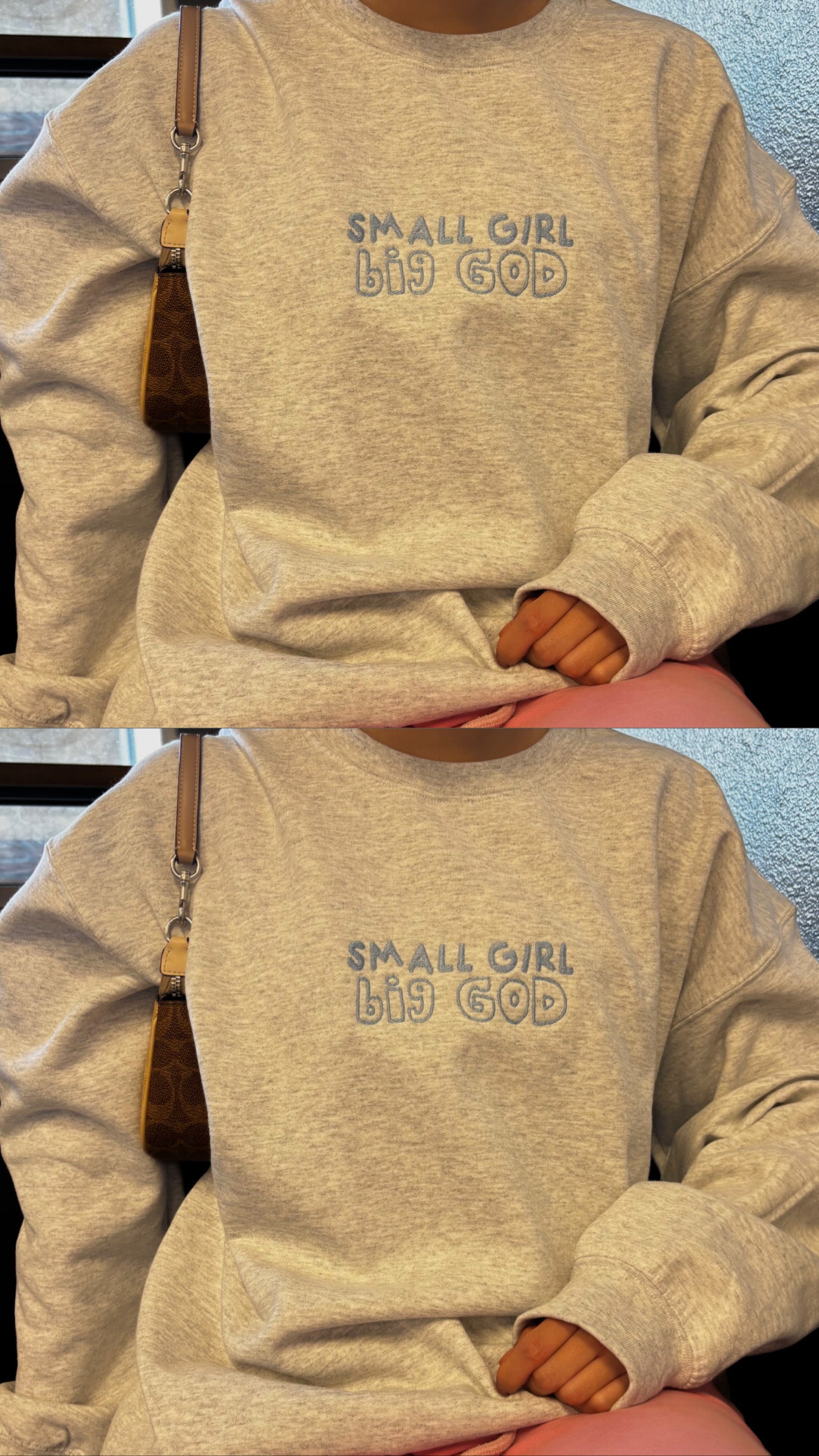 Small Girl Big God Embroidered Sweater